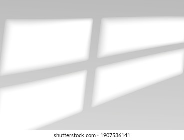 Overlay shadow effect. Transparent overlay window and blinds shadow. Realistic light effect of shadows and natural lighting on a transparent background. Vector illustration 