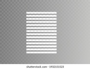Overlay shadow effect. Transparent overlay window and blinds shadow. Realistic light effect of shadows and natural lighting on a transparent background. Vector illustration 