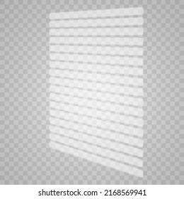 Overlay shadow effect. Transparent overlay window and blinds shadow. Realistic light effect of shadows and natural lighting on a transparent background. Vector illustration
