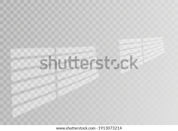 Overlay\
shadow effect. Transparent overlay window and blinds shadow.\
Realistic light effect of shadows and natural lighting on a\
transparent background. Vector illustration\
