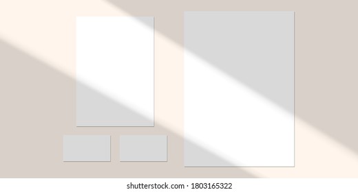 Overlay shadow effect. Tropical leaf shadow. Sunlight mock up for design, presentation, invitation, advertising banner etc.