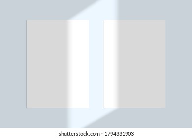 Overlay shadow effect. Window light background. Blanks and posters mock up for design, advertising, branding, invitation etc.