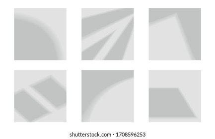 Overlay Shadow Effects and Reflection of Light on the Wall Vector Set.