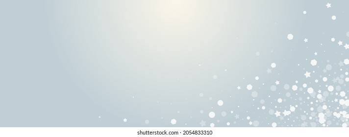Fondo Panorámico Gris Vector De Nieve Sobrepuesto. Tarjeta de tormenta de nieve gris festiva. Postal navideña con copo de nieve. Textura de la nevada de Navidad.