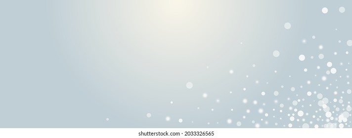 Overlay Snowflake Vector Panoramic Transparent Background. White Bokeh Snowstorm Invitation. Minimal Dots Texture. Magic Snow Wallpaper.