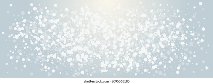 Overlay Snowflake Vector Panoramic Transparent Background. Silver Glitter Snowfall Wallpaper. Subtle Dots Pattern. Christmas Snow Design.
