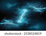 Overlay of A striking lightning bolt illuminates a dark black background, creating a dramatic contrast and sense of energy