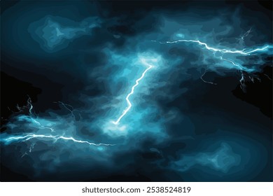 Overlay of A striking lightning bolt illuminates a dark black background, creating a dramatic contrast and sense of energy