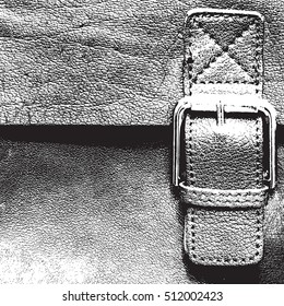 Overlay Texture Of Leather Briefcase with Buckle. Empty Grunge Background For Your Creative Design. EPS10 vector.