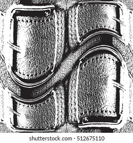 Overlay Texture Of Leather Briefcase with Buckle. Empty Grunge Background For Your Creative Design. EPS10 vector.