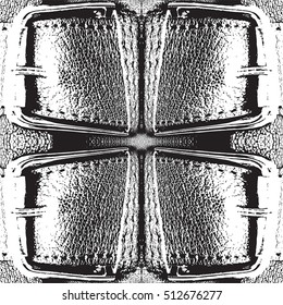 Overlay Texture Of Leather Briefcase with Buckle. Empty Grunge Background For Your Creative Design. EPS10 vector.