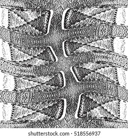 Overlay Texture Of Leather Briefcase with Buckle. Empty Grunge Background For Your Creative Design. EPS10 vector.