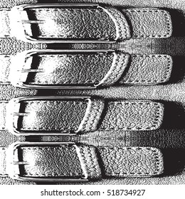 Overlay Texture Of Leather Briefcase with Buckle. Empty Grunge Background For Your Creative Design. EPS10 vector.