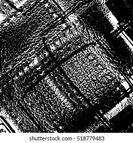 Overlay Texture Of Leather Briefcase with Buckle. Empty Grunge Background For Your Creative Design. EPS10 vector.