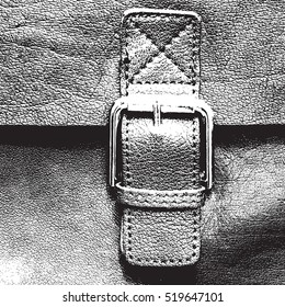 Overlay Texture Of Leather Briefcase with Buckle. Empty Grunge Background For Your Creative Design. EPS10 vector.