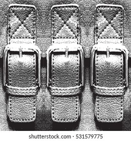 Overlay Texture Of Leather Briefcase with Buckle. Empty Grunge Background For Your Creative Design. EPS10 vector.