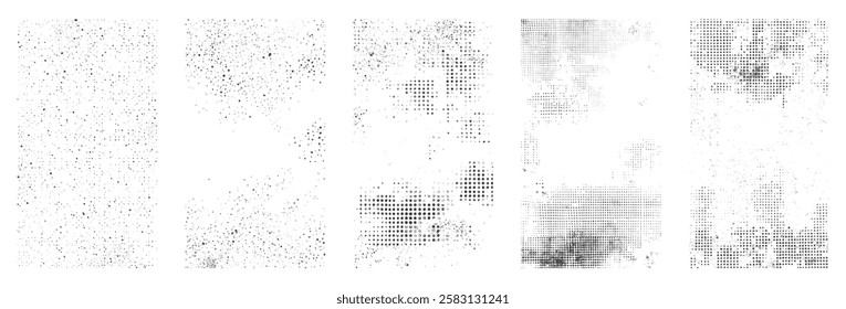 Overlay texture set. Dirty Grunge Textures Vector Set. Dirty grainy stamp and scratches and damage mark. Use purpose damaged, distress, paint, texture, old, concrete, urban, grunge, dirty, dust vector