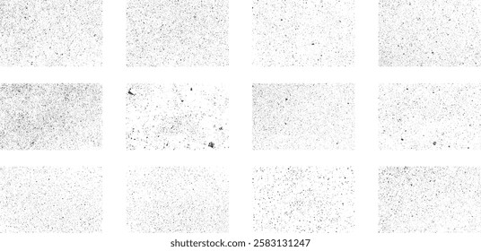 Overlay texture set. Dirty Grunge Textures Vector Set. Dirty grainy stamp and scratches and damage mark. Use purpose damaged, distress, paint, texture, old, concrete, urban, grunge, dirty, dust vector