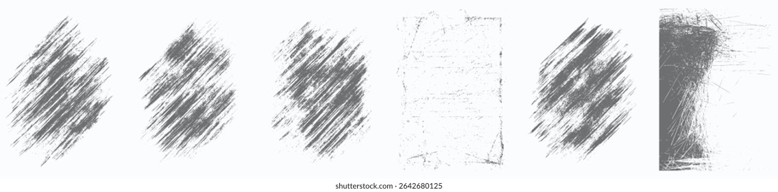 Conjunto de textura de sobreposição. Conjunto de vetores de texturas grunge sujas. Carimbo granulado sujo e arranhões e marca de dano. Uso propósito danificado, aflição, tinta, textura, velho, concreto, urbano, grunge, sujo, vetor de poeira