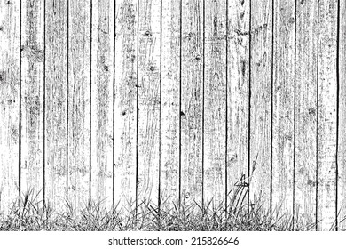 Overlay texture Wooden planks and grass - background for your design. EPS10 vector.