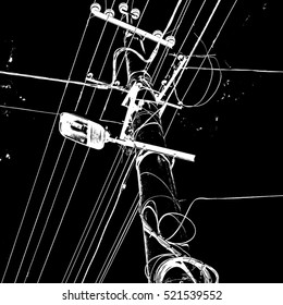 Overlay texture for your design - lamppost. EPS10 vector.