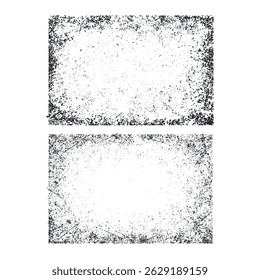 Les textures superposées marquent avec un effet grunge. Vieux dégâts Sale grain et rayures. Ensemble de différentes texture de grain noir déprimé. Textures d'Image vectorielle superposées de distension.