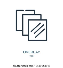 overlay thin line icon. template, text linear icons from web concept isolated outline sign. Vector illustration symbol element for web design and apps.