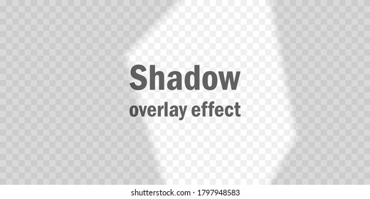 Overlay vector shadow effect. Mock up. Natural light from window. For design, presentation, invitation, advertising etc.