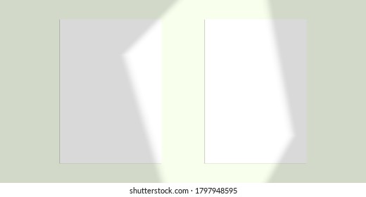 Overlay vector shadow effect. Mock up. Natural light from window. For design, presentation, invitation, advertising etc.