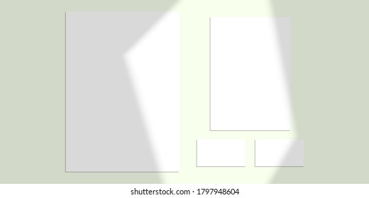 Overlay vector shadow effect. Mock up. Natural light from window. For design, presentation, invitation, advertising etc.