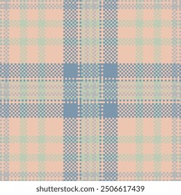 Overlayed seamless texture check, greeting card vector tartan background. Micro plaid textile pattern fabric in pastel and light colors palette.