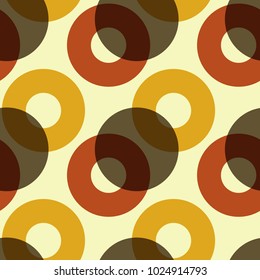 Overlaying color circles seamless pattern. For print, fashion design, wrapping, wallpaper