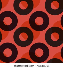 Overlaying color circles seamless pattern. For print, fashion design, wrapping, wallpaper