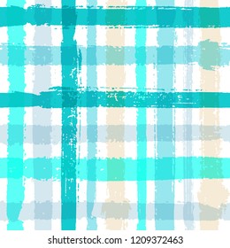 Overlaying lines chequered pattern seamless stripes wallpaper. Stylish striped fabric print textile design. Vector intersecting lines blanket pattern. Paint texture simple crossed stripes graphics.