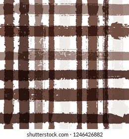 Overlaying lines chequered pattern seamless stripes wallpaper. Classic striped fabric print textile design. Vector intersecting lines kilt pattern. Colorful simple crossed stripes grid.