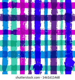 Overlaying lines chequered pattern seamless stripes backdrop. Classic striped fabric print textile design. Vector intersecting lines cloth pattern. Ink texture rustic crossed stripes graphics.