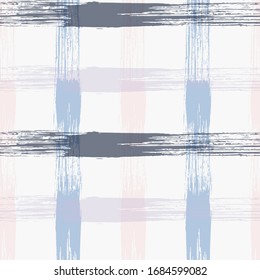 Overlaying lines chequered pattern seamless stripes backdrop. Retro striped fabric print textile design. Vector intersecting lines blanket pattern. Decorative rustic crossed stripes graphics.