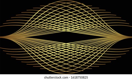 Overlaying wavy lines forming an abstract pattern on a dark background