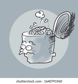 Overload Brain Funny Cartoon Represent Over Stock Vector Royalty Free
