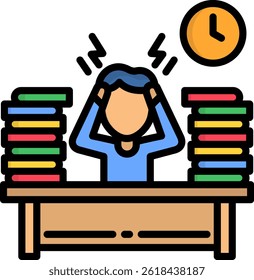 Overload Icon Lineal Color Vector Illustration