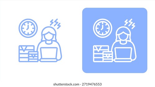 Línea de sobrecargaColor de dos tonos e ilustración de icono de fondo contrastante