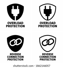 "Overload protection" and "Reverse connection protection" technology and device information sign