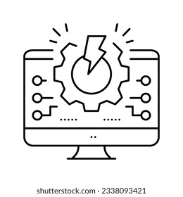 überladen Sie das Symbol der Systemzeile, Vektorgrafik. Systemzeichen überladen. isoliertes Kontursymbol