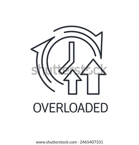 Overloaded time. Vector linear icon isolated on white background.