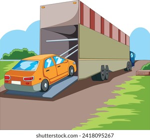 Overloading of car in a truck