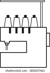 
Overlock schematic, icon. Sewing equipment.