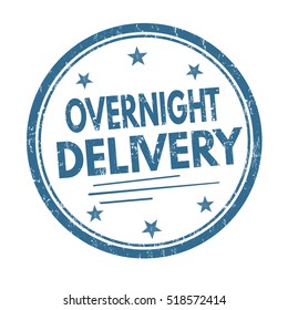 Overnight delivery grunge rubber stamp on white background, vector illustration