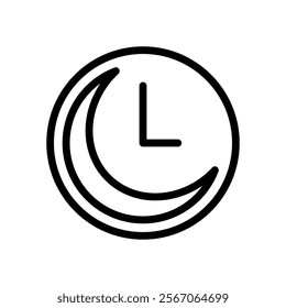 Overnight Icon Lineal Style Vector Illustration