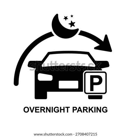 Overnight parking icon isolated on background vector illustration.Non AI generate