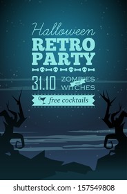 Overnight vector  halloween poster